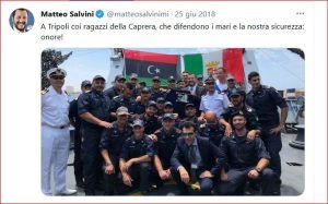 Visita ufficiale di Salvini sulla Caprera ancorata a Tripoli